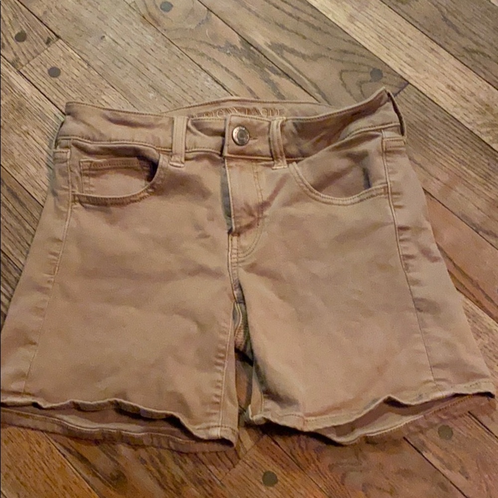 Tan American Eagle Midi shorts